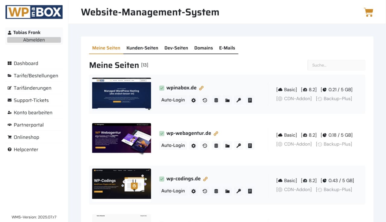 Overview WMS - Screenshot